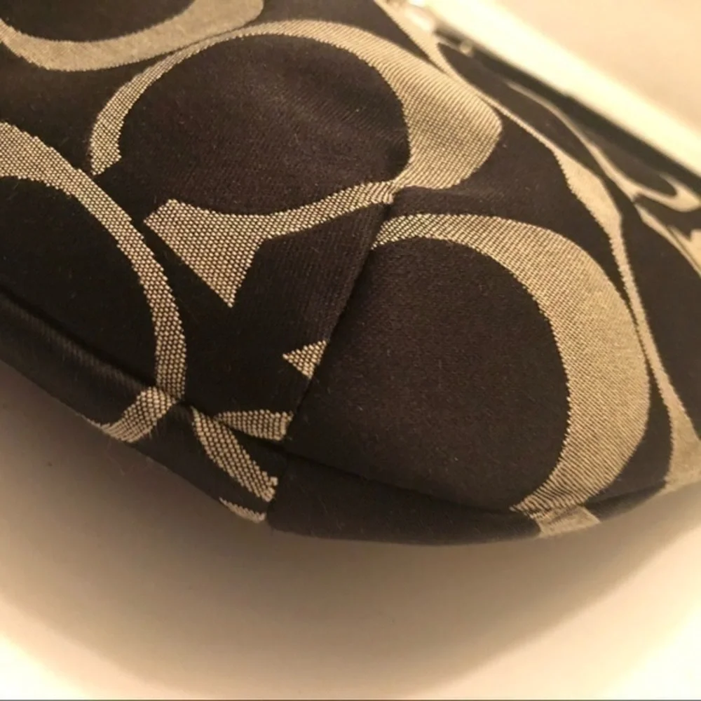 Coach Kirsten signature c black gray hobo bag